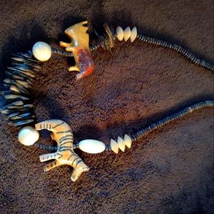 Wood animal necklace